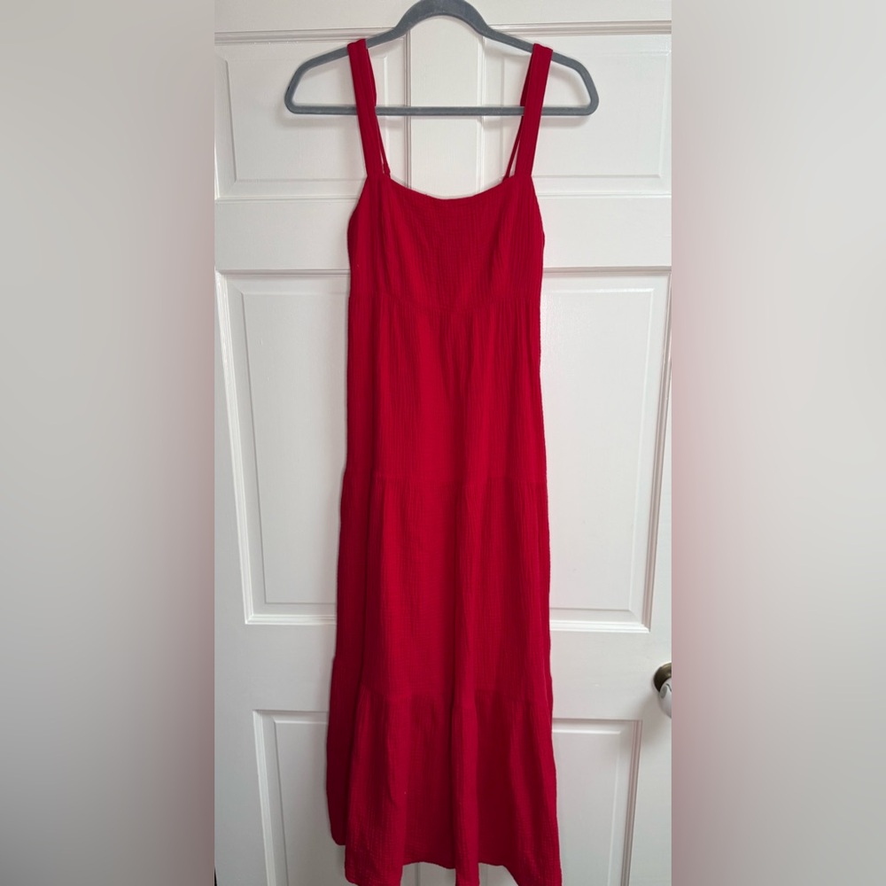Skies Are Blue Vibrant Red Maxi Dress